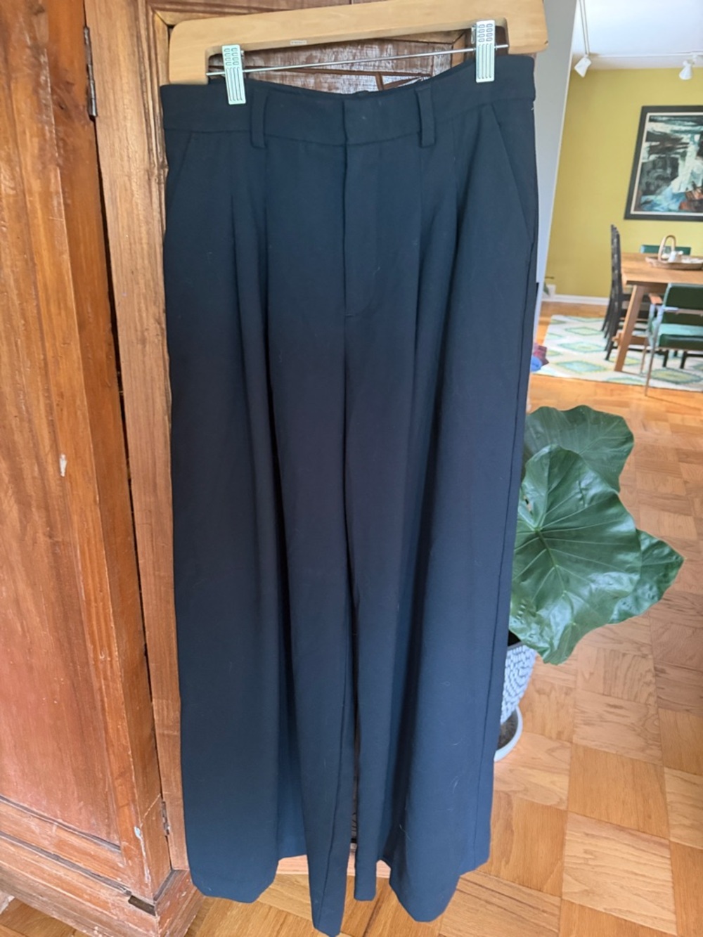 Anthropologie Wide Leg Pleated Pants in Black